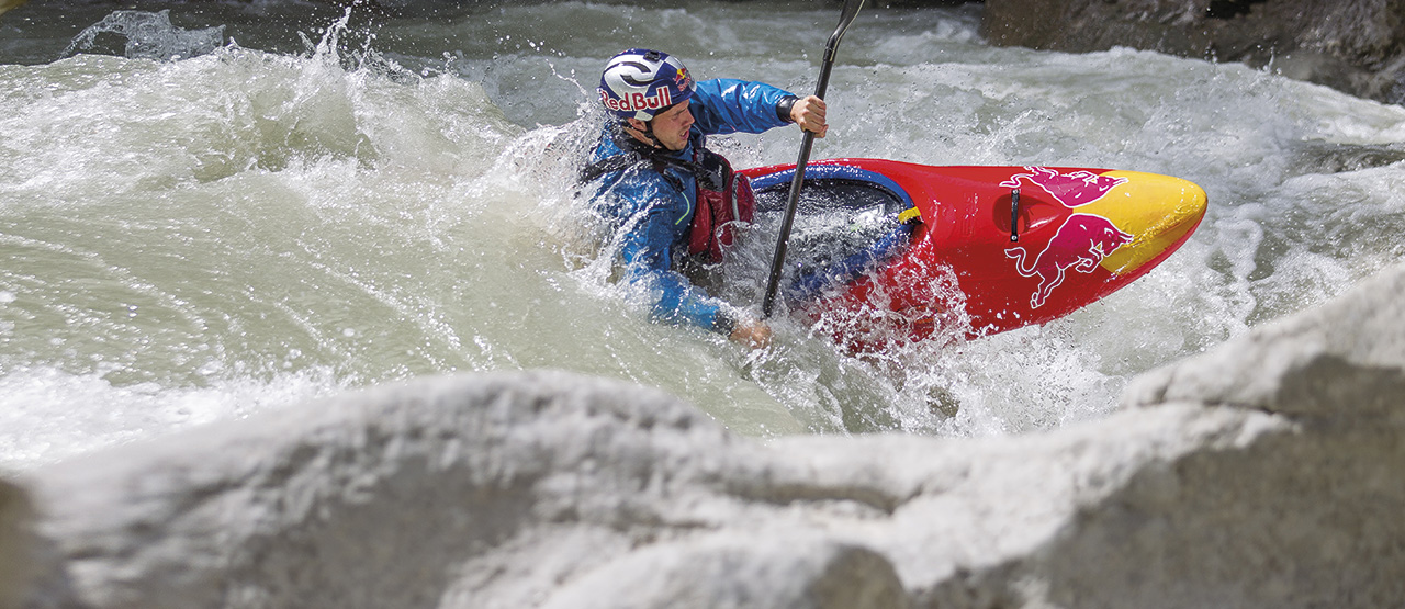 Adrian paddling the Devil’s Gorge, Saalach River, 2020 by Jens Klatt/Red Bull Content Pool