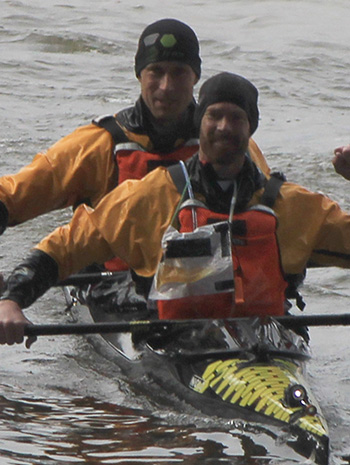 Keith Moule (front) and Tom Sharpe