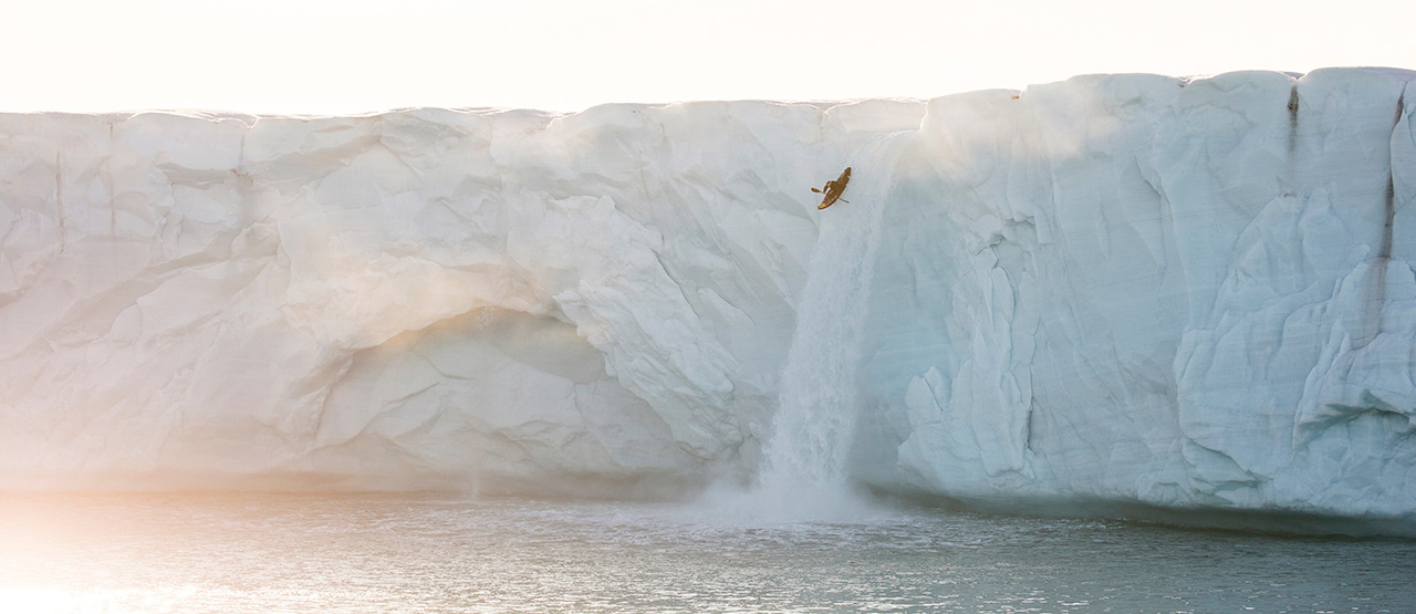 Aniol Serrasolses’ incredible 20-metre drop from Svalbard’s glacial giant