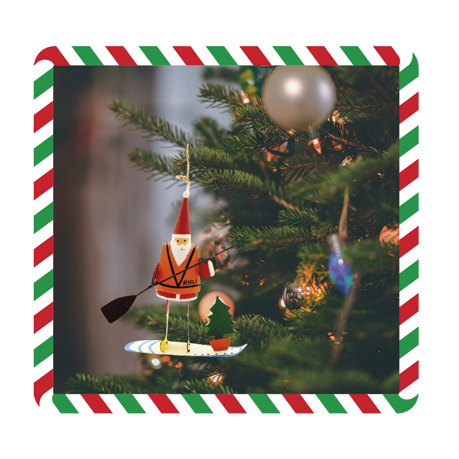 RNLI Paddleboarding Santa Tree Decoration