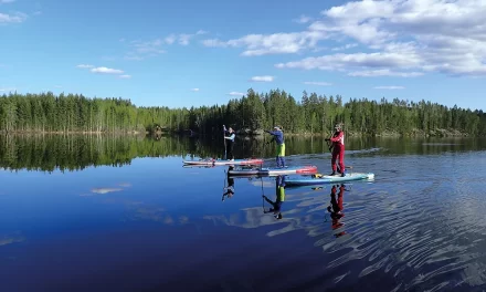 Paddling under the midnight sun