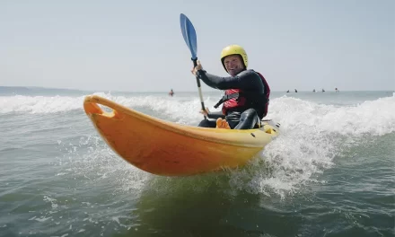 Big smiles with Simon Hammond and sit-on-top surf kayaking