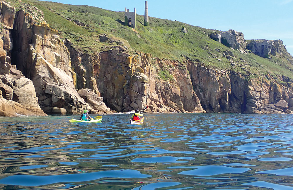Sea kayaking west Cornwall
